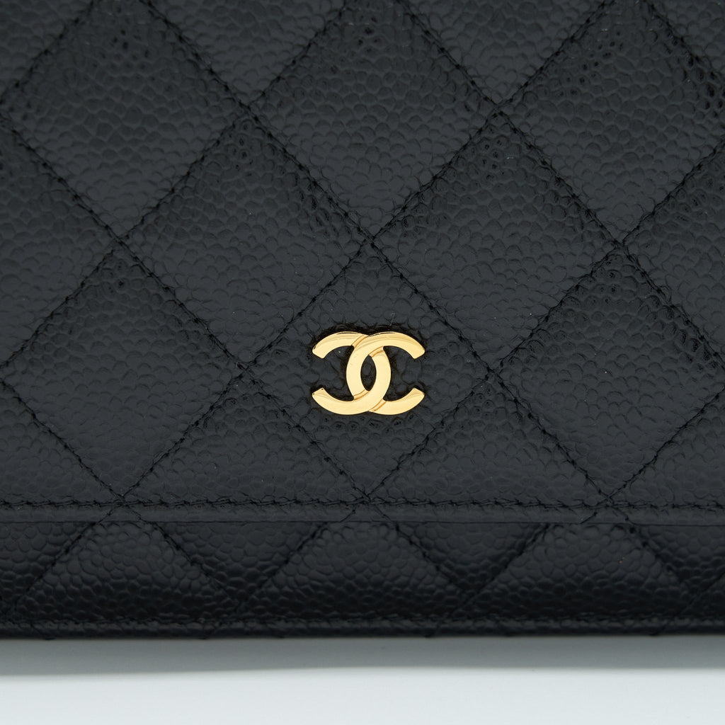 CHANEL CLASSIC WALLET ON CHAIN CAVIAR BLACK GHW