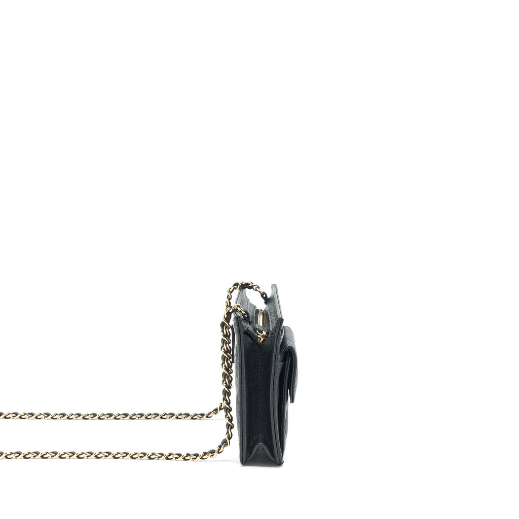 CHANEL MINI CROSSBODY BAG CAVIAR BLACK GHW
