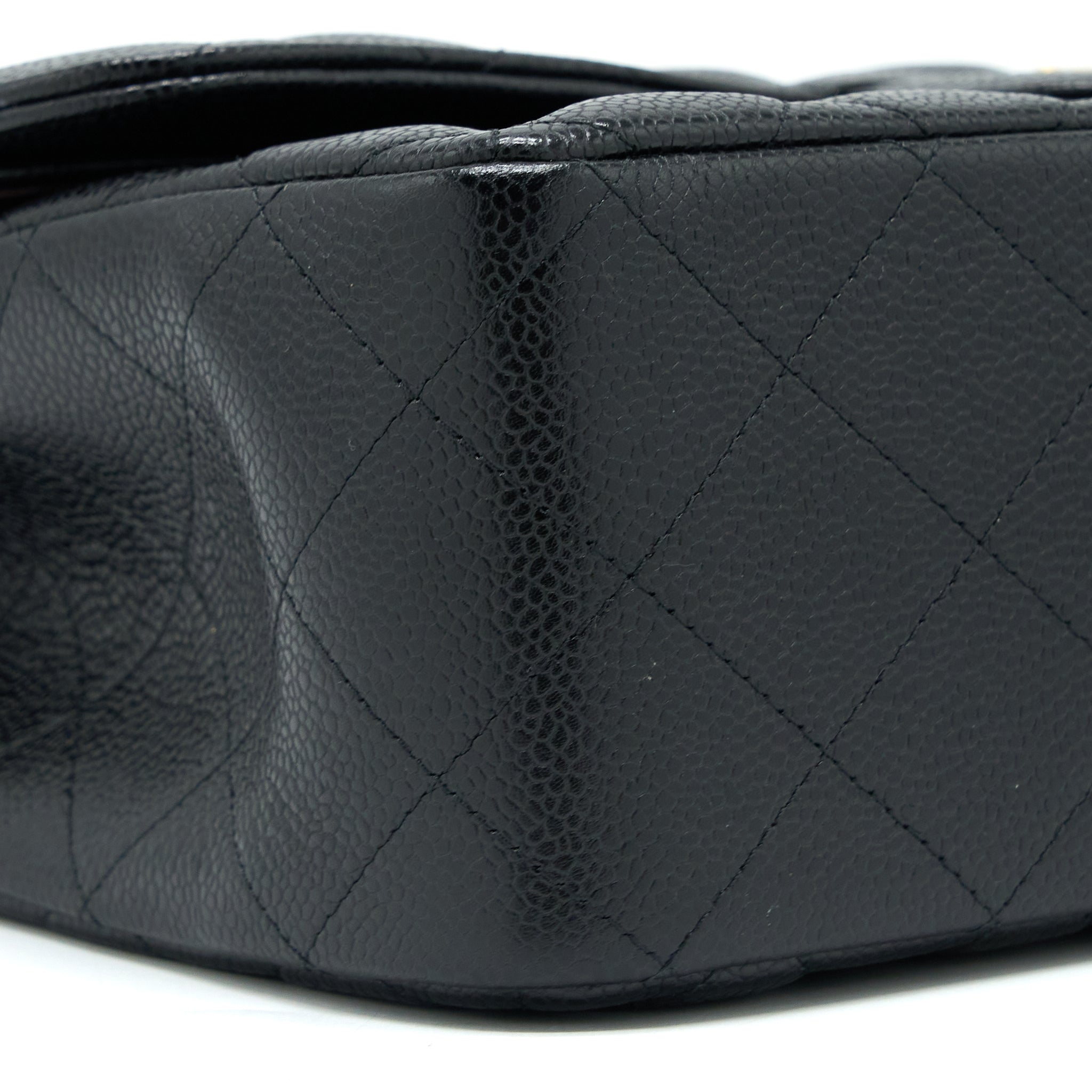 CHANEL CLASSIC JUMBO DOUBLE FLAP BAG CAVIAR BLACK GHW