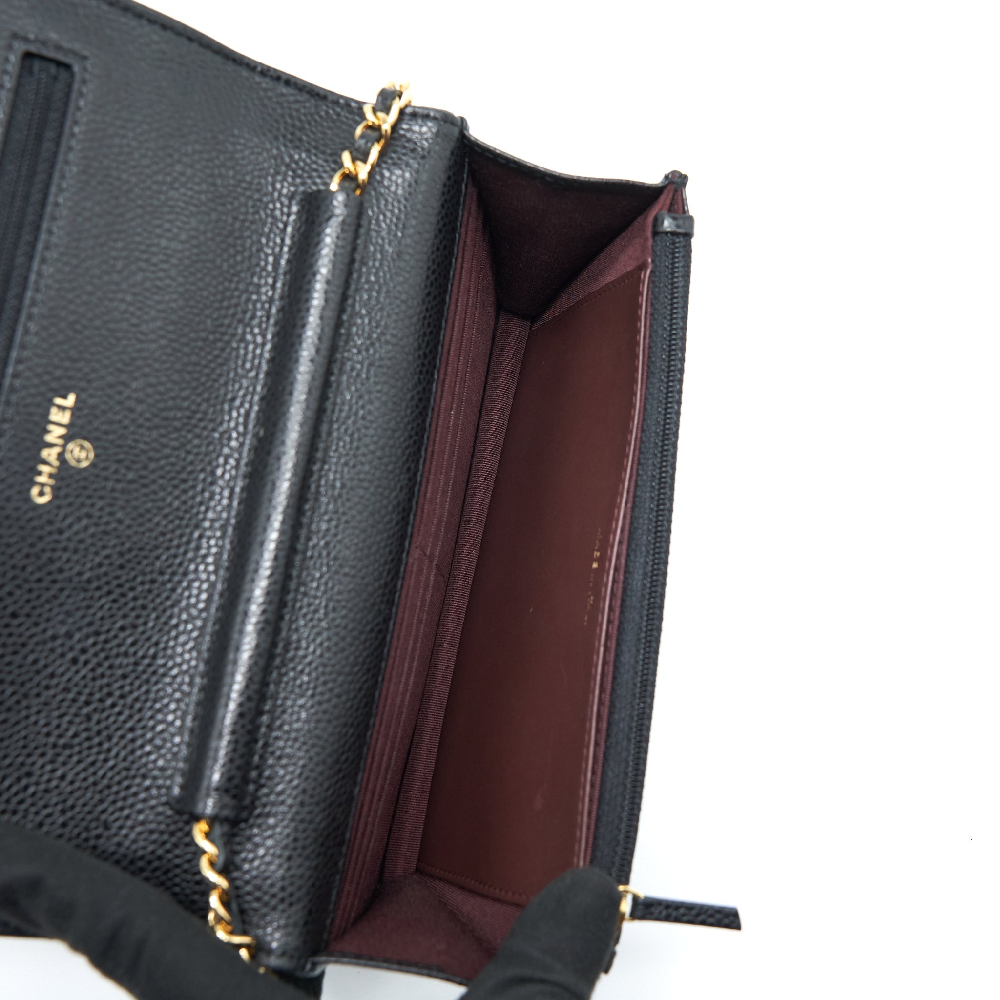 CHANEL CLASSIC WALLET ON CHAIN CAVIAR BLACK GHW
