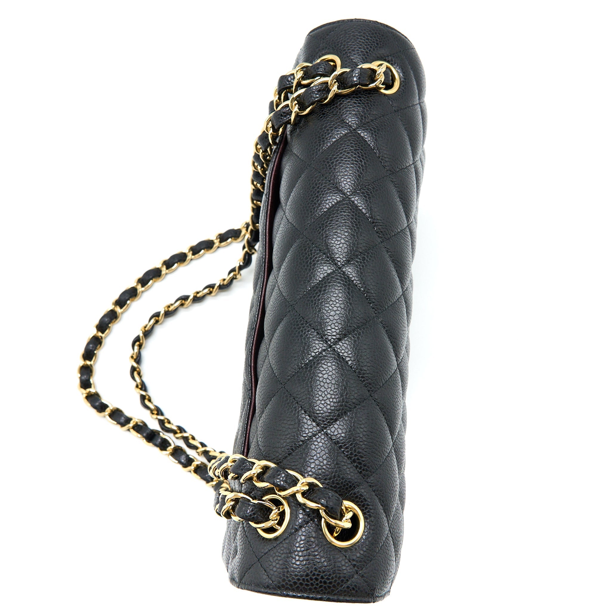 CHANEL CLASSIC JUMBO DOUBLE FLAP BAG CAVIAR BLACK GHW