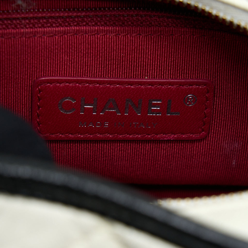 CHANEL SMALL GABRIELLE HOBO BAG WHITE/BLACK MULTICOLOUR HARDWARE