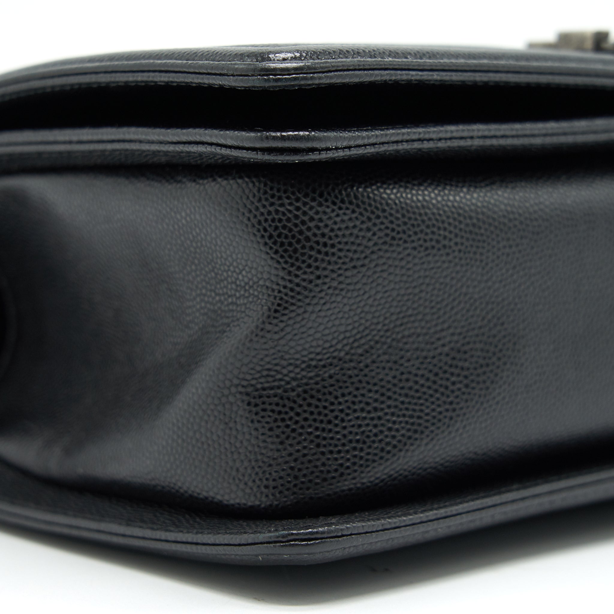 CHANEL CAVIAR OLD MEDIUM LEBOY BAG BLACK WITH RUTHENIUM HARDWARE