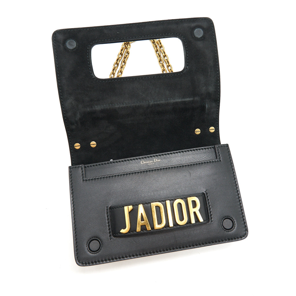 DIOR J'ADIOR MEDIUM FLAP BAG WITH CHAIN BLACK GHW