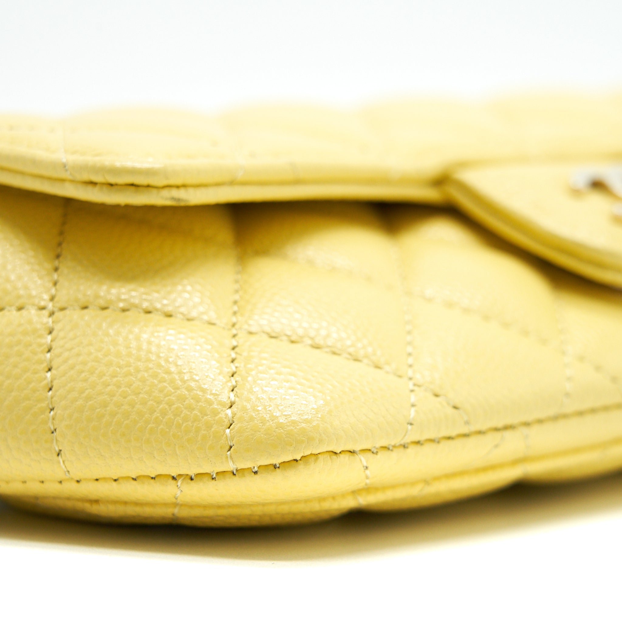 CHANEL GLASSES CASE WITH CHAIN CAVIAR YELLOW
