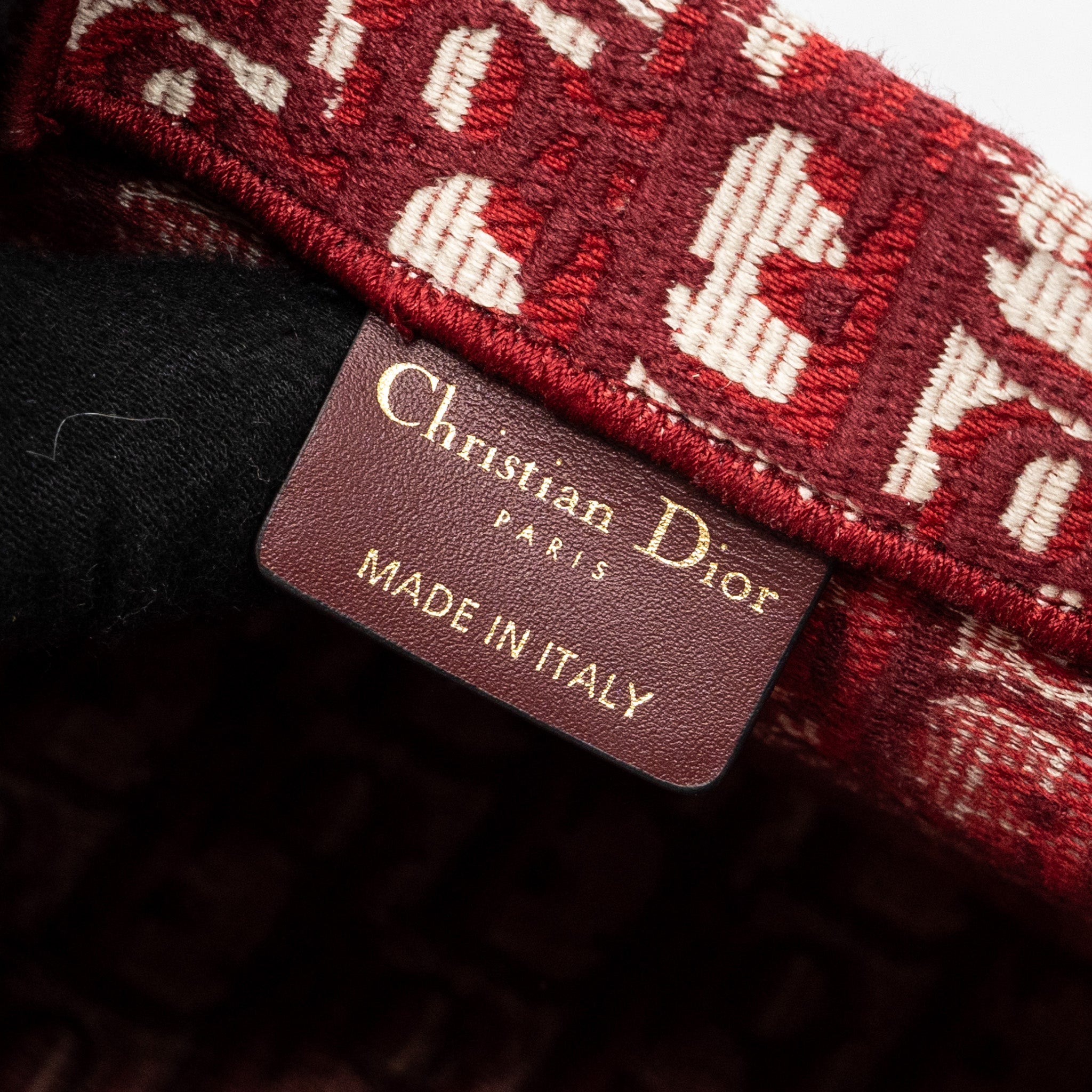 DIOR SMALL BOOK TOTE OBLIQUE EMBROIDERY CANVAS RED