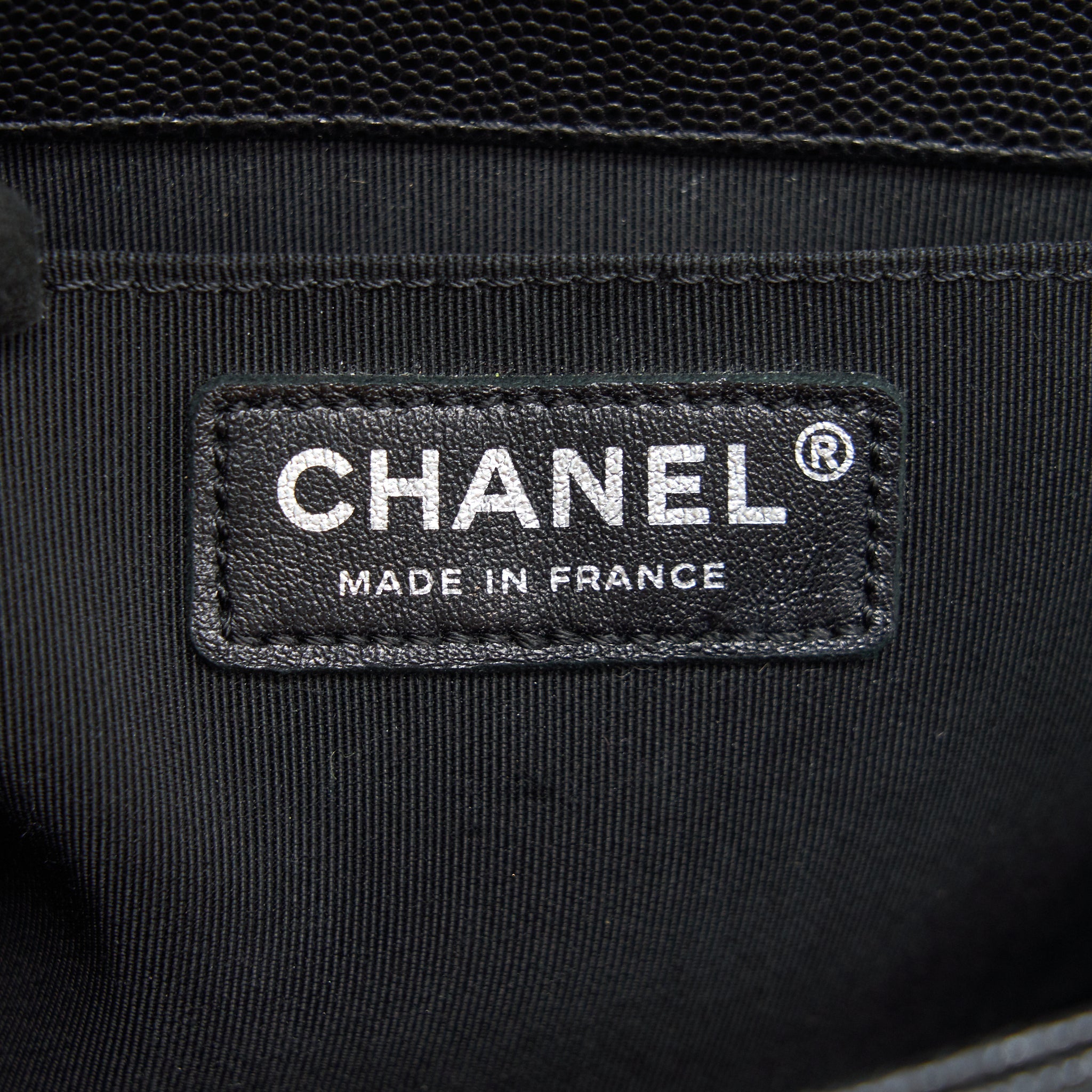 CHANEL CAVIAR OLD MEDIUM LEBOY BAG BLACK WITH RUTHENIUM HARDWARE