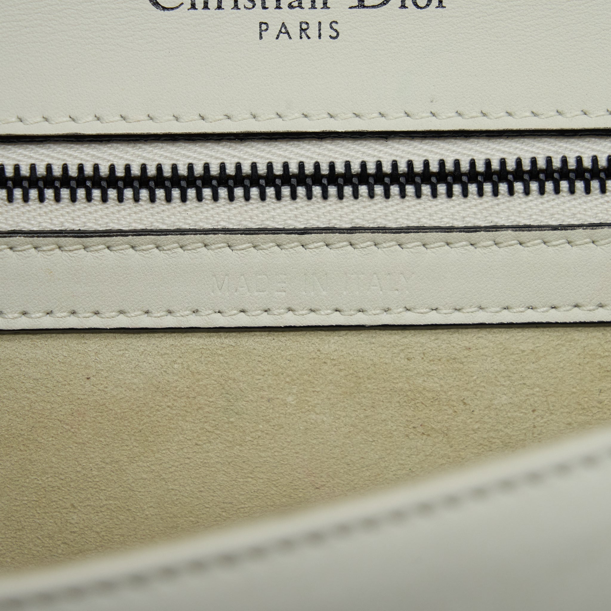 DIOR SMALL STUDDED DIORAMA WHITE WITH BLACK HARDWARE