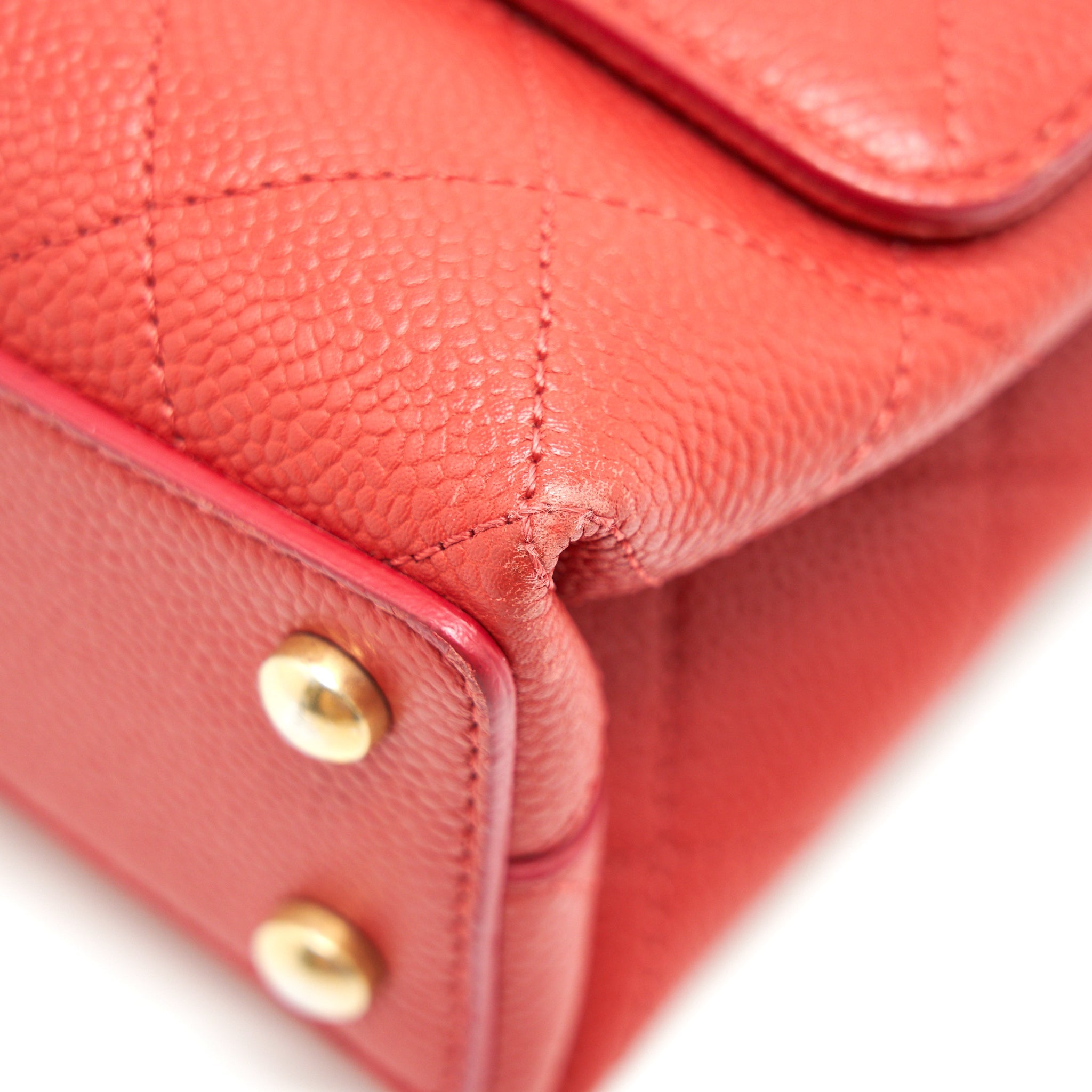 CHANEL FLAP SHOULDER BAG WITH CHAIN CAVIAR IN RED GHW