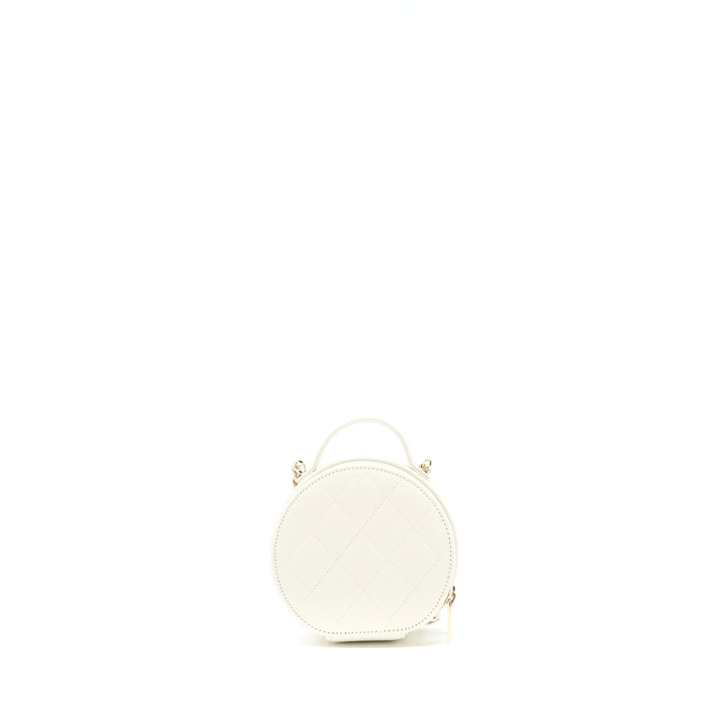 CHANEL CLUTCH WITH CHAIN CAVIAR WHITE LGHW
