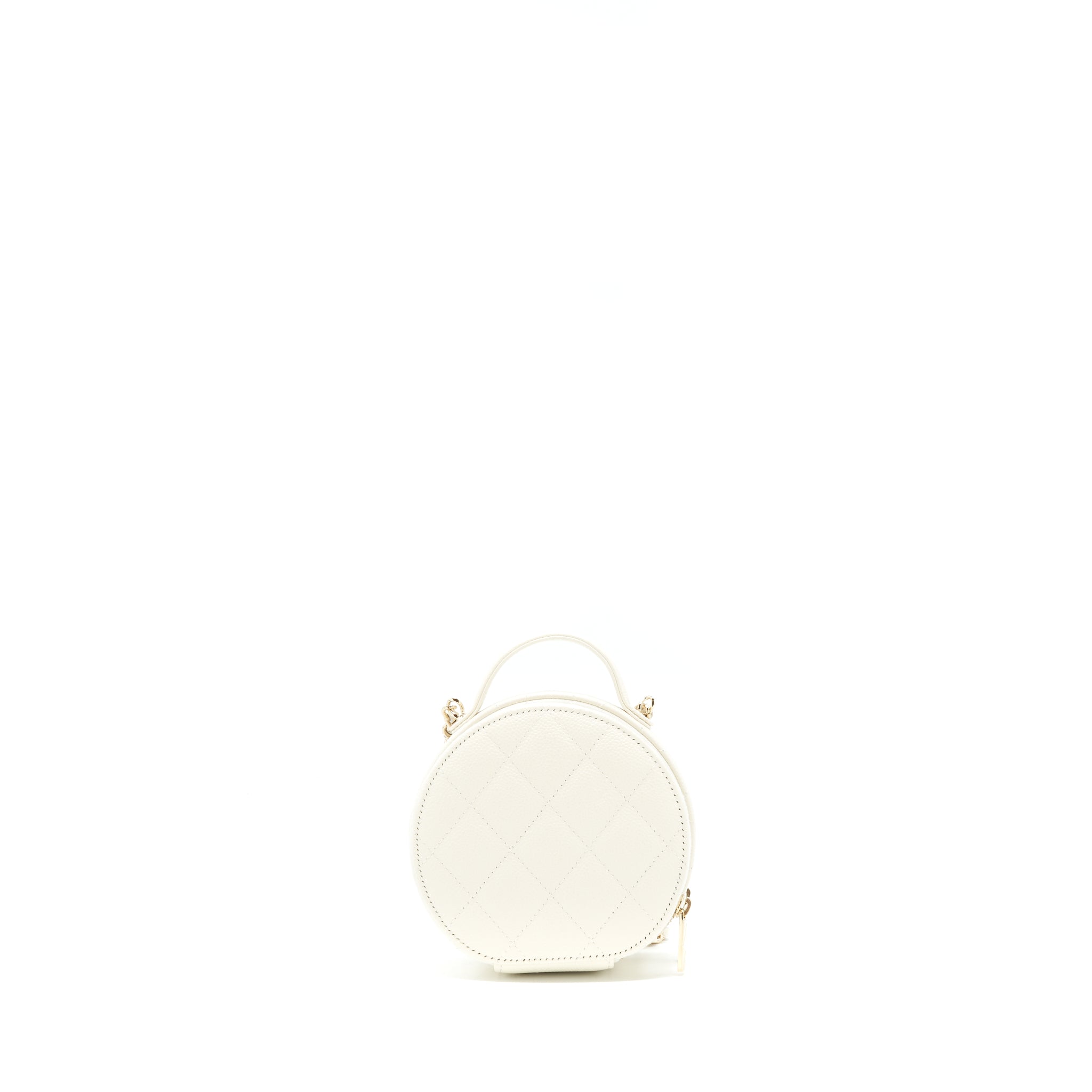 CHANEL CLUTCH WITH CHAIN CAVIAR WHITE LGHW