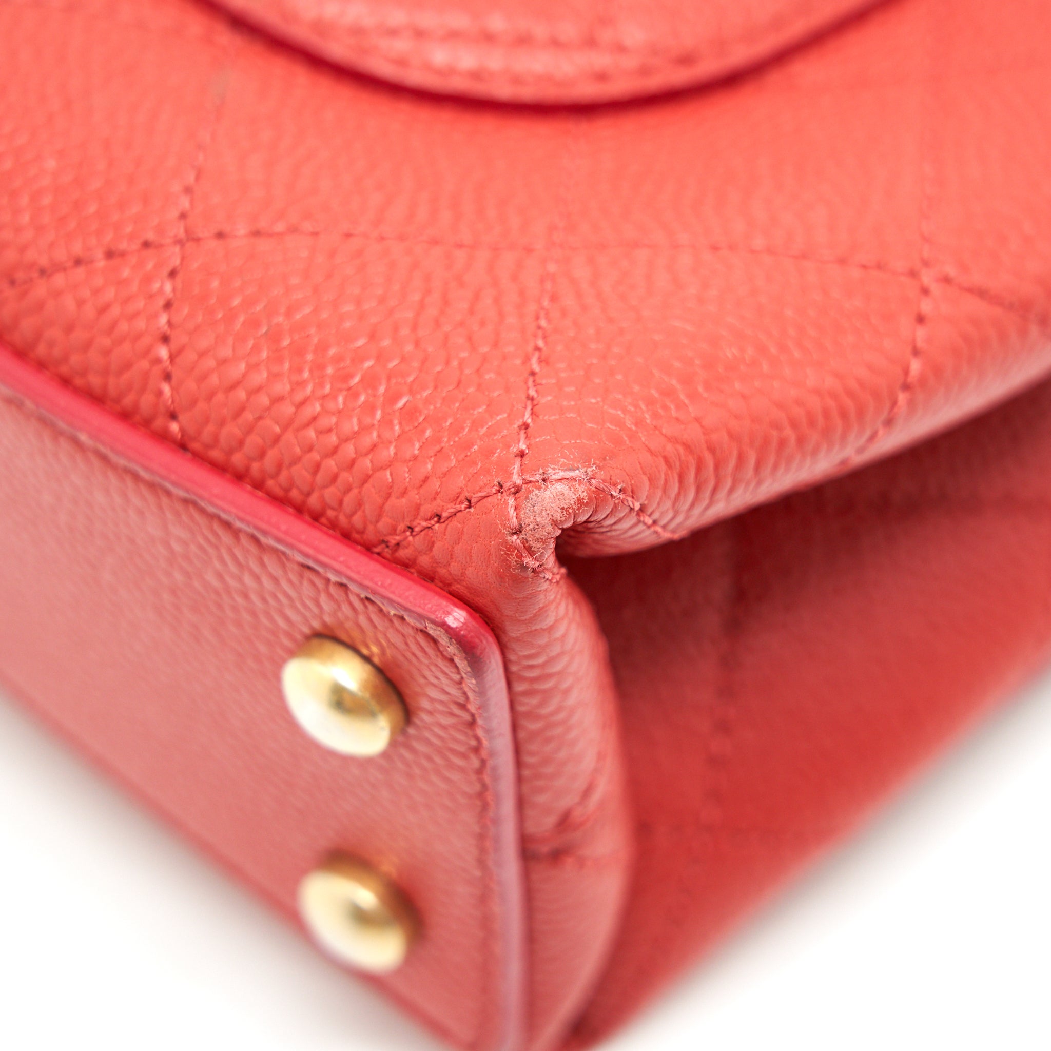 CHANEL FLAP SHOULDER BAG WITH CHAIN CAVIAR IN RED GHW