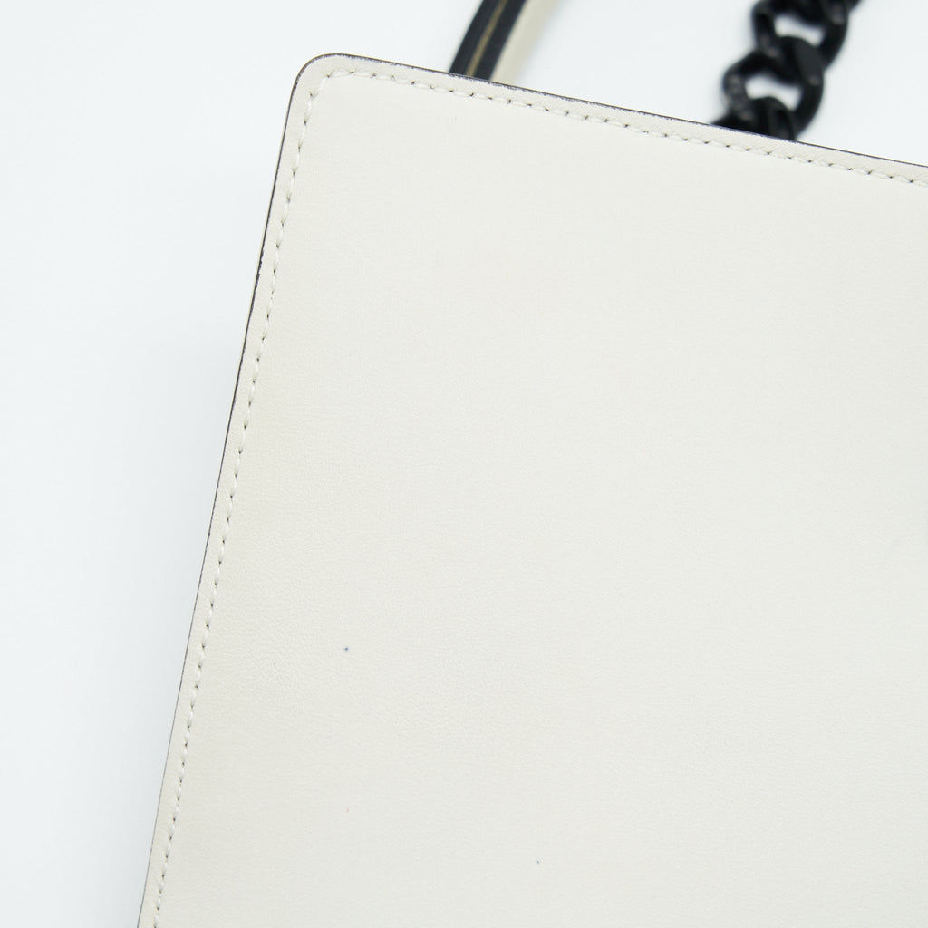 DIOR SMALL STUDDED DIORAMA WHITE WITH BLACK HARDWARE