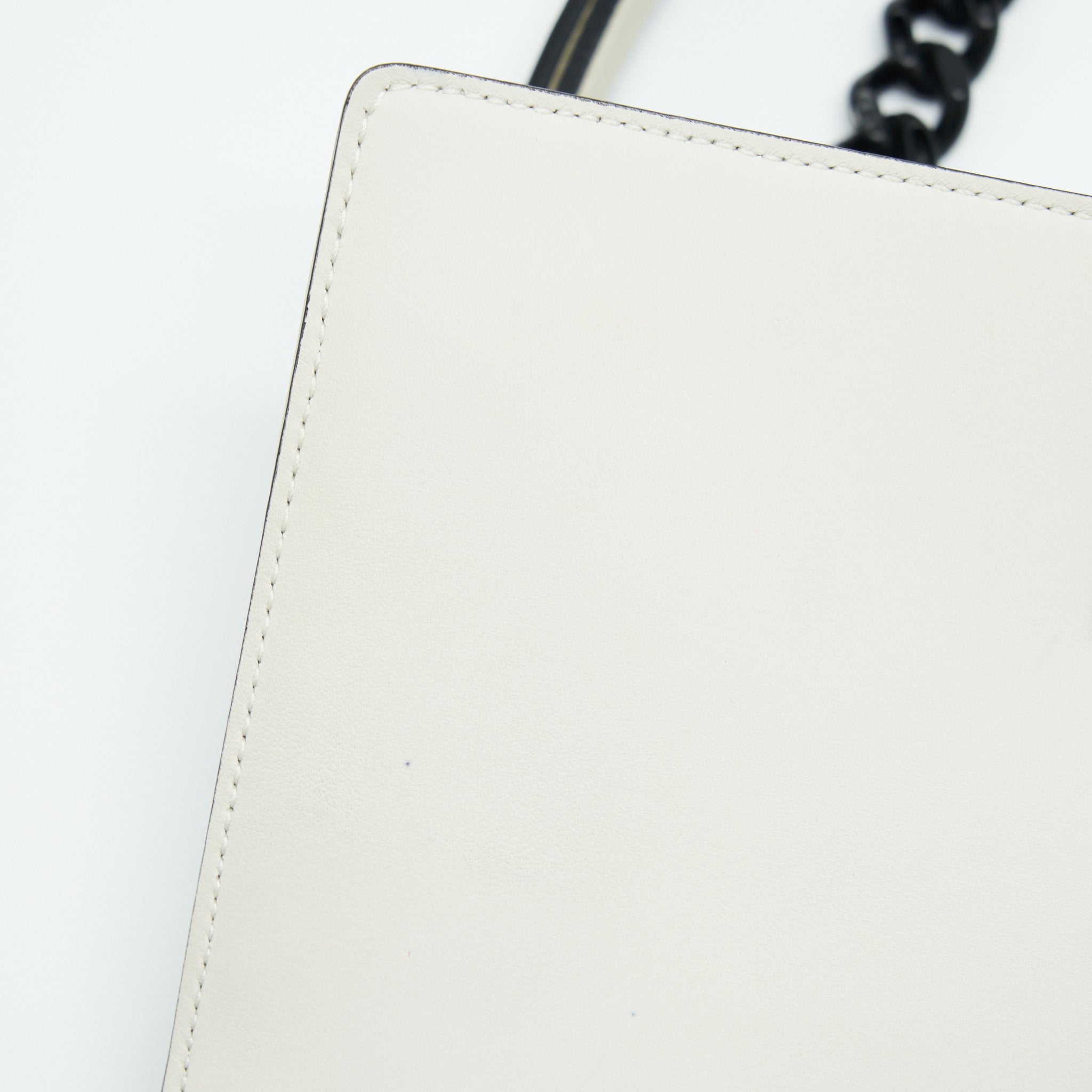 DIOR SMALL STUDDED DIORAMA WHITE WITH BLACK HARDWARE