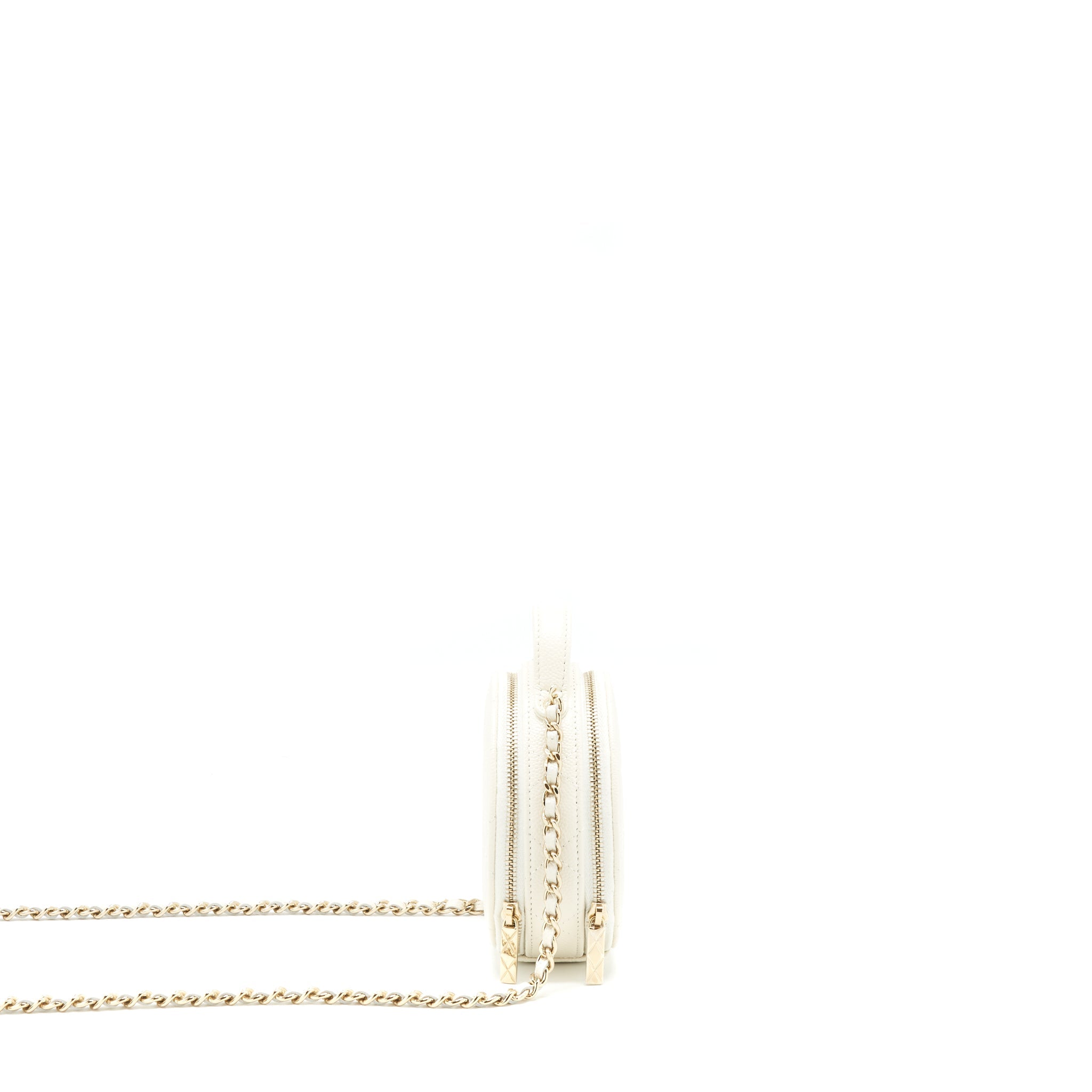 CHANEL CLUTCH WITH CHAIN CAVIAR WHITE LGHW
