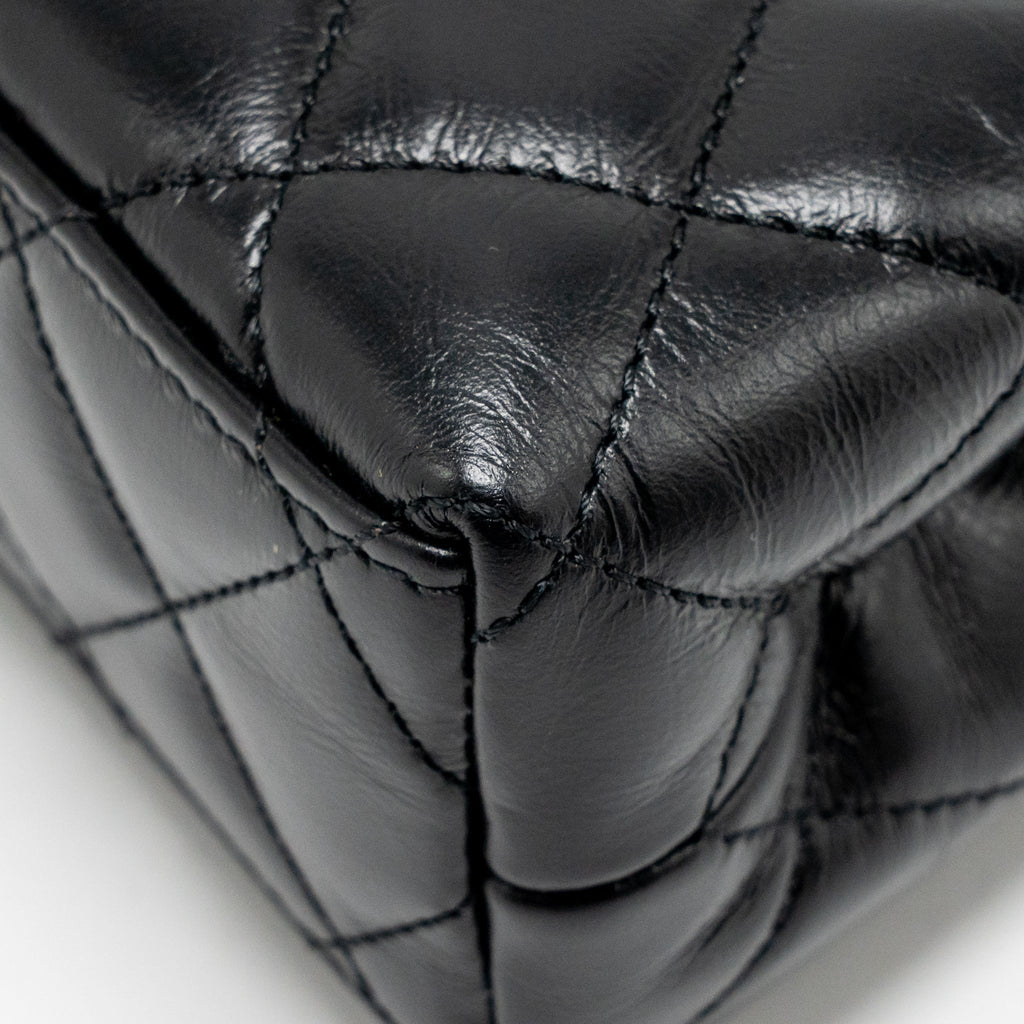 CHANEL MINI KELLY SHOPPING TOTE BAG CALFSKIN BLACK GHW (MICROCHIP)