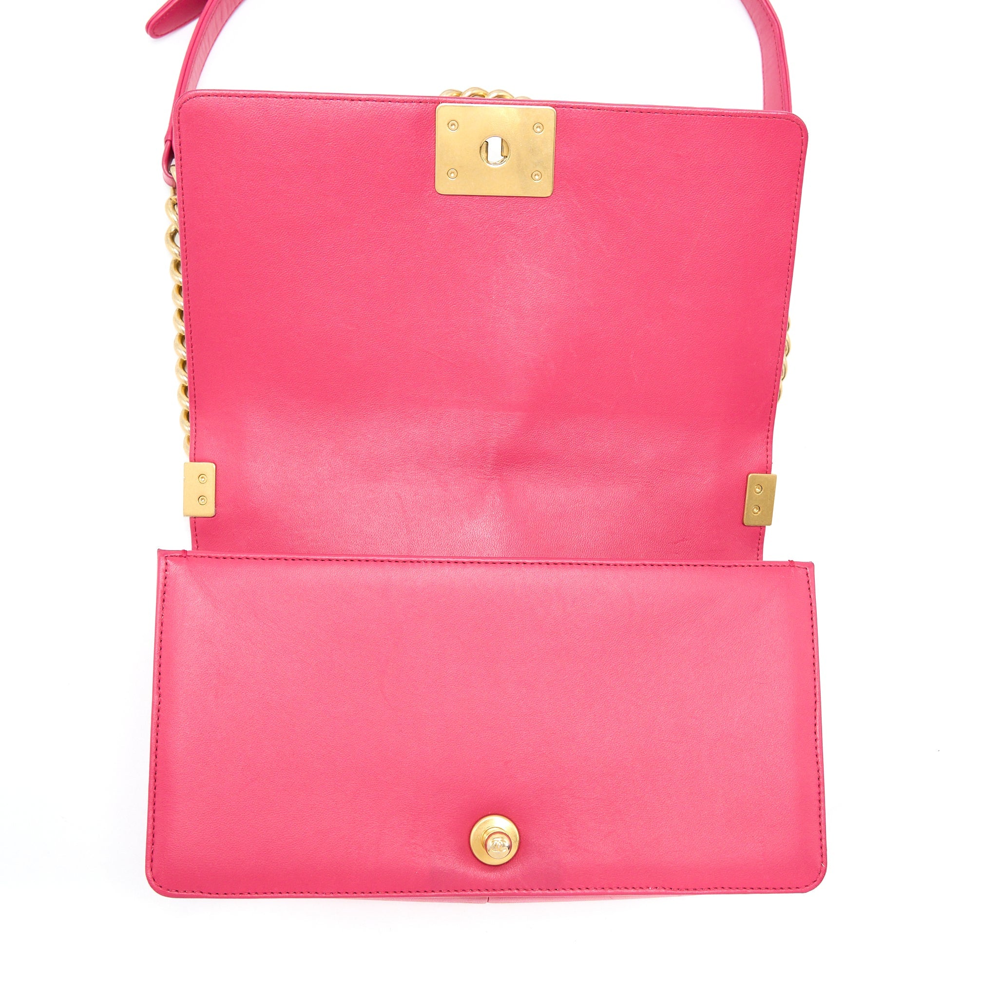 CHANEL MEDIUM BOY BAG LAMBSKIN PINK GHW