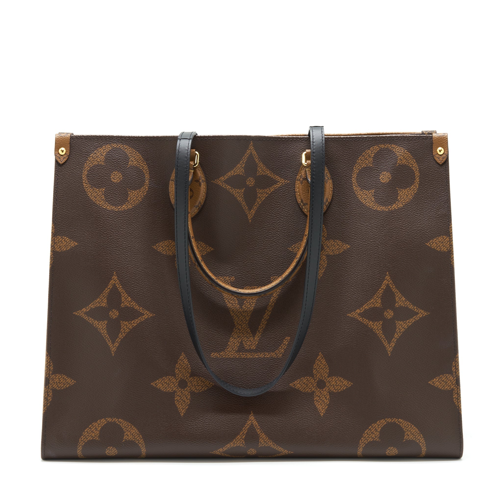 LOUIS VUITTON ON THE GO GM MONOGRAM REVERSE CANVAS GHW