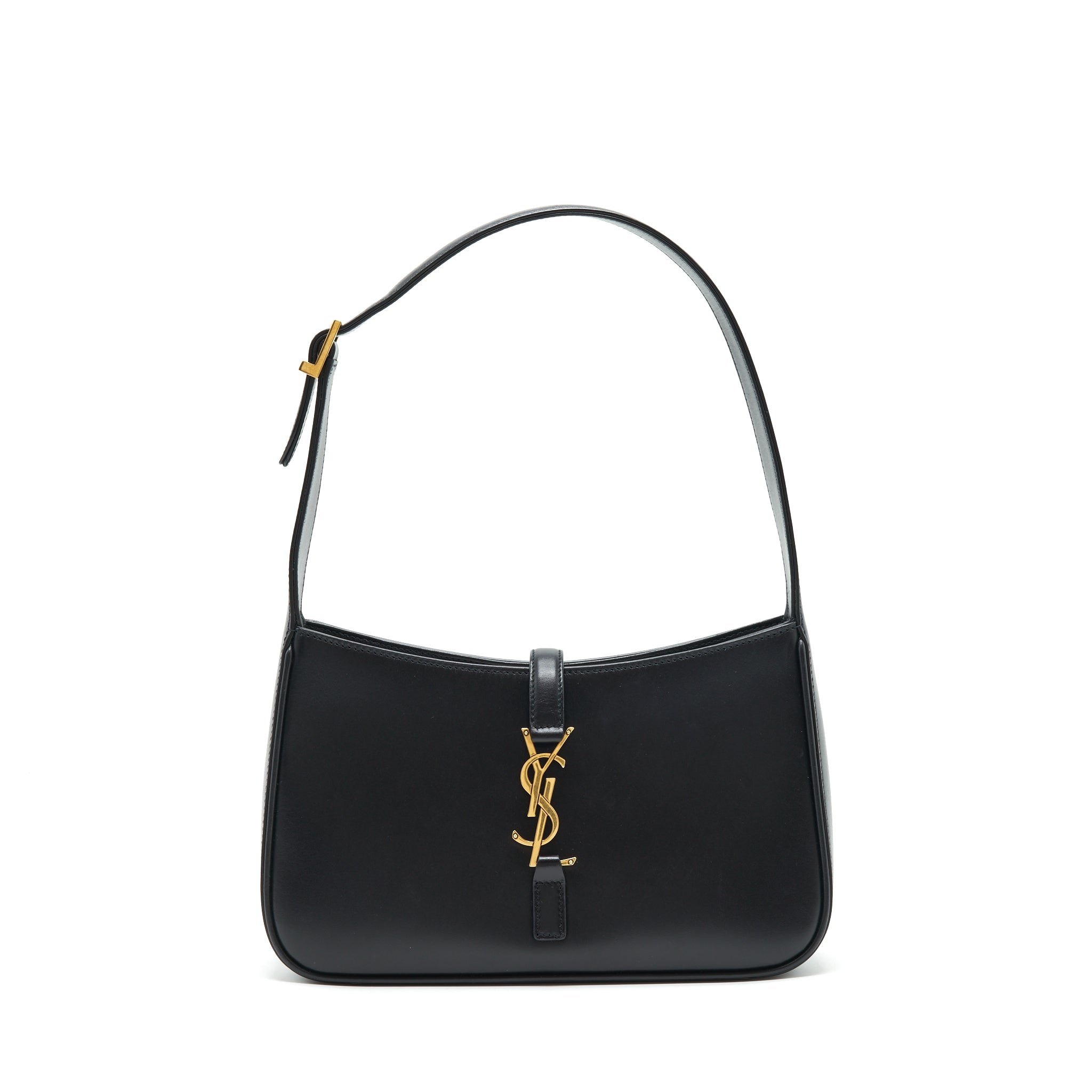 SAINT LAURENT LE 5 A 7 HOBO BAG CALFSKIN BLACK GHW