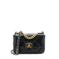 CHANEL 19 SMALL BAG LAMBSKIN BLACK MULTICOLOUR HARDWARE