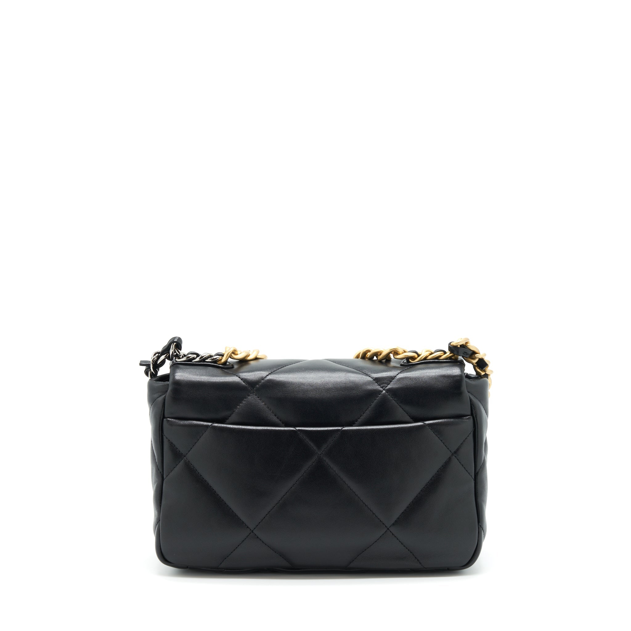 CHANEL 19 SMALL BAG LAMBSKIN BLACK MULTICOLOUR HARDWARE