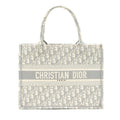 DIOR MEDIUM BOOK TOTE GREY OBLIQUE EMBROIDERY