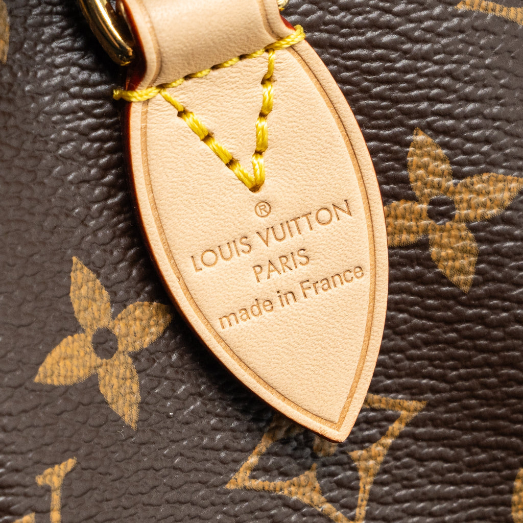 LOUIS VUITTON SPEEDY BANDOULIERE 20 MONOGRAM CANVAS BLACK STRAP GHW