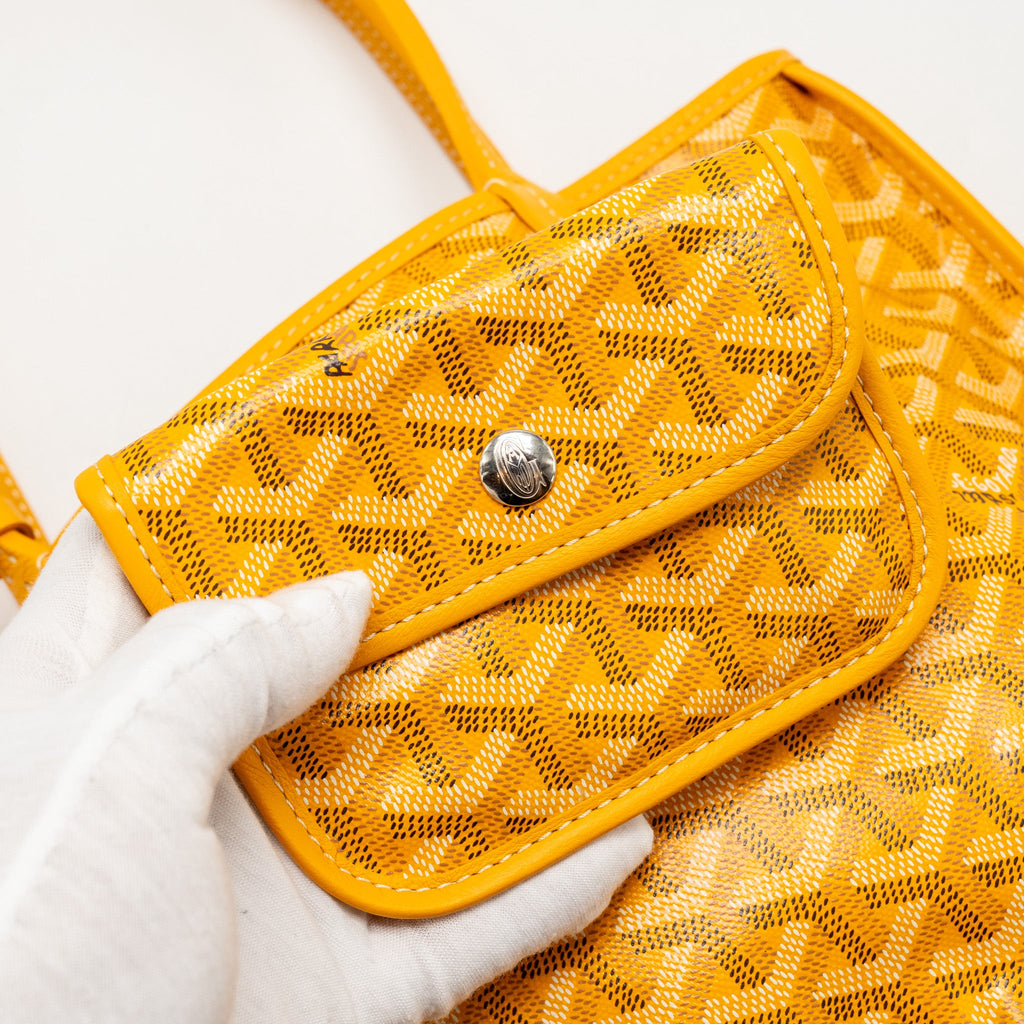 GOYARD MINI ANJOU TOTE BAG GOYARDLINE CANVAS / LEATHER YELLOW SHW