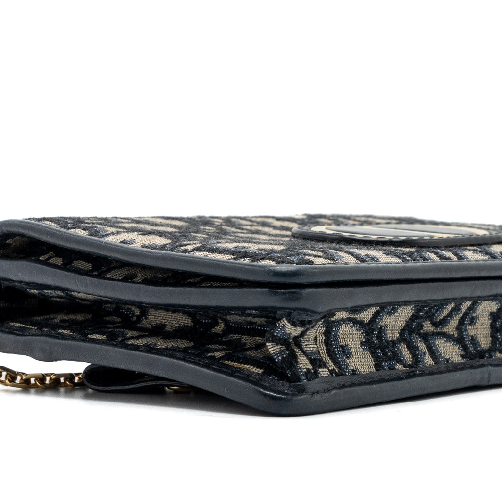 DIOR 2-IN-1 30 MONTAIGNE POUCH DIOR OBLIQUE JACQUARD BLUE GHW