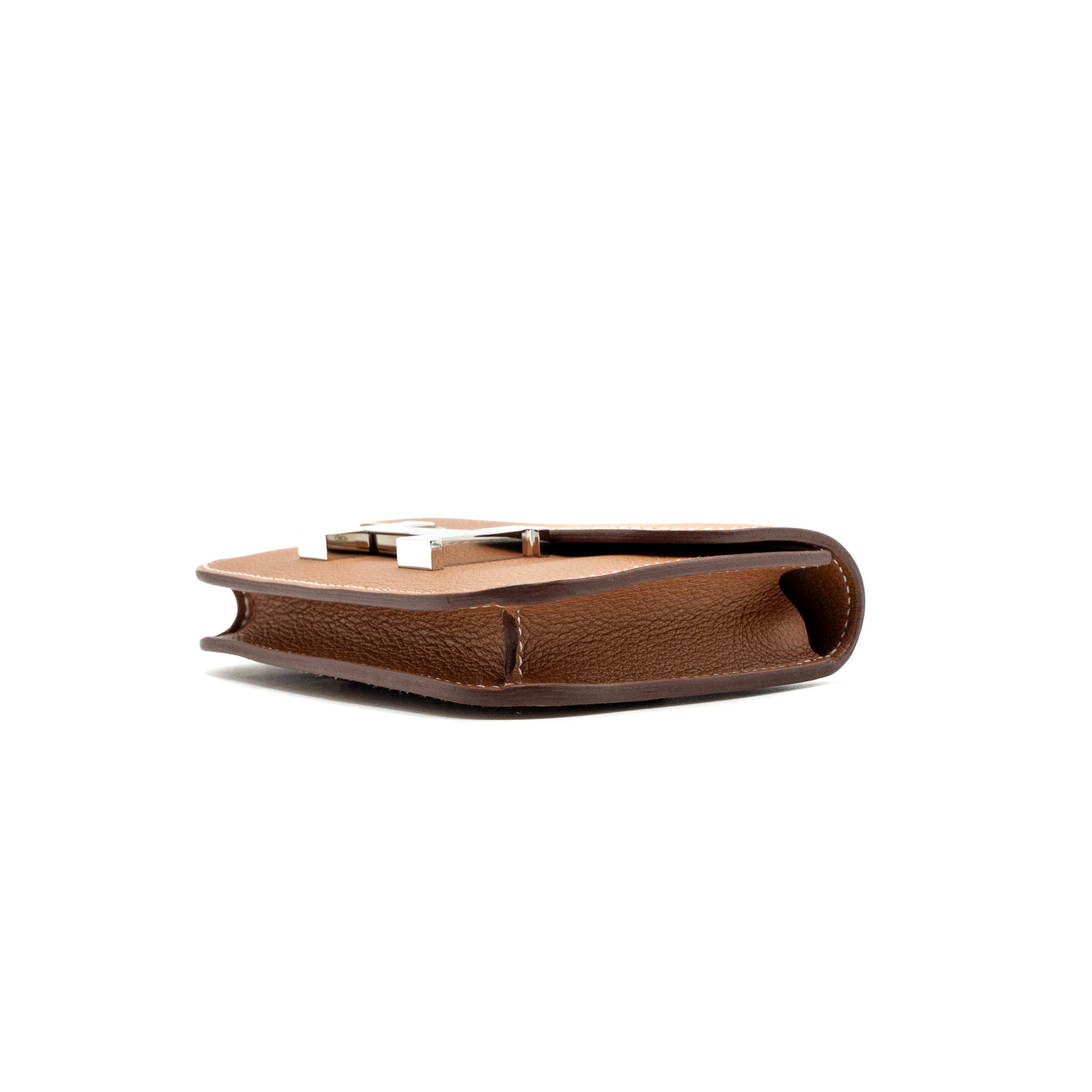 HERMES CONSTANCE SLIM EVERCOLOR GOLD/LIME SHW