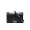CHANEL CAVIAR OLD MEDIUM LEBOY BAG BLACK WITH RUTHENIUM HARDWARE