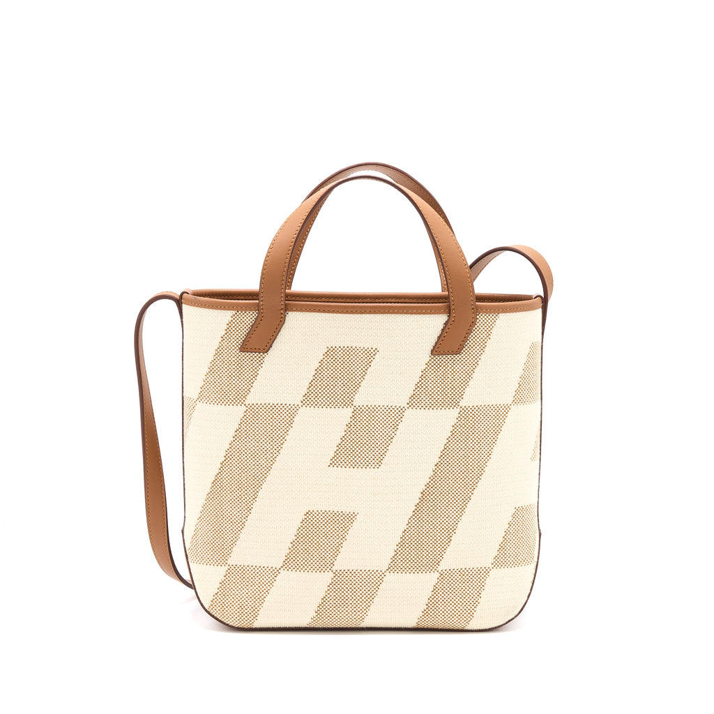HERMES CABAS H EN BIAIS 27 BAG ECRE-NATUREL/GOLD