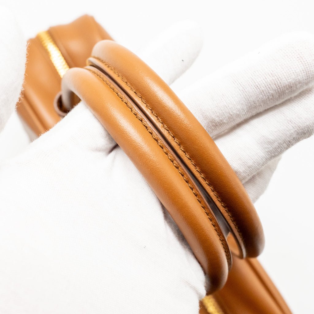MIU MIU LARGE BEAU BAG CALFSKIN COGNAC GHW