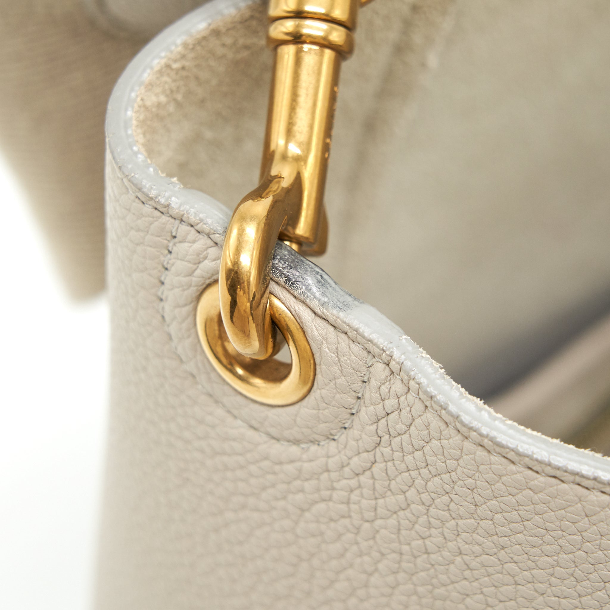 CELINE SANGLE BUCKET BAG GRAINED CALFSKIN CLAY GHW