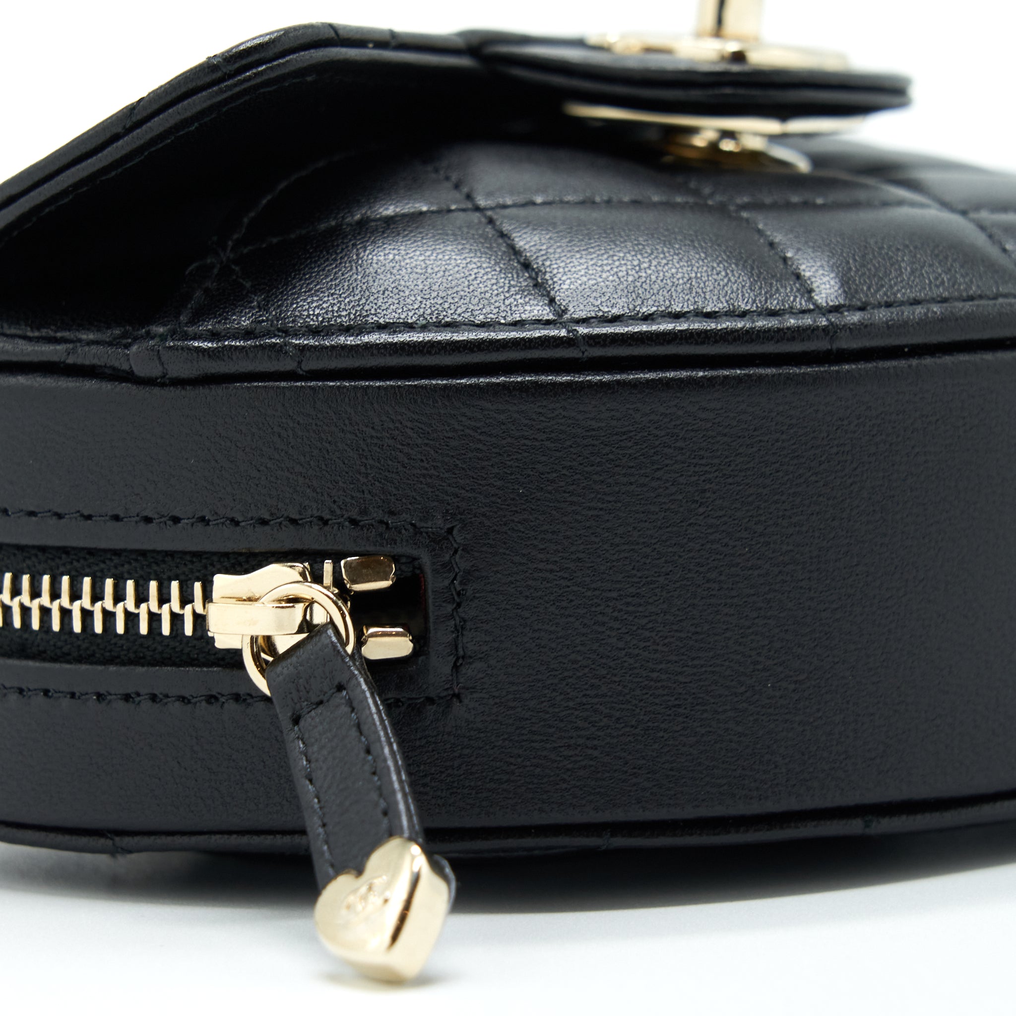 CHANEL 22S SMALL HEART BAG LAMBSKIN BLACK LGHW