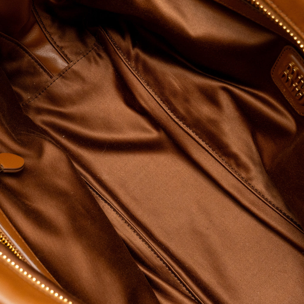 MIU MIU LARGE BEAU BAG CALFSKIN COGNAC GHW