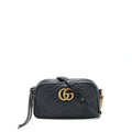 GUCCI MARMONT SMALL MATELASSE SHOULDER BAG BLACK GHW