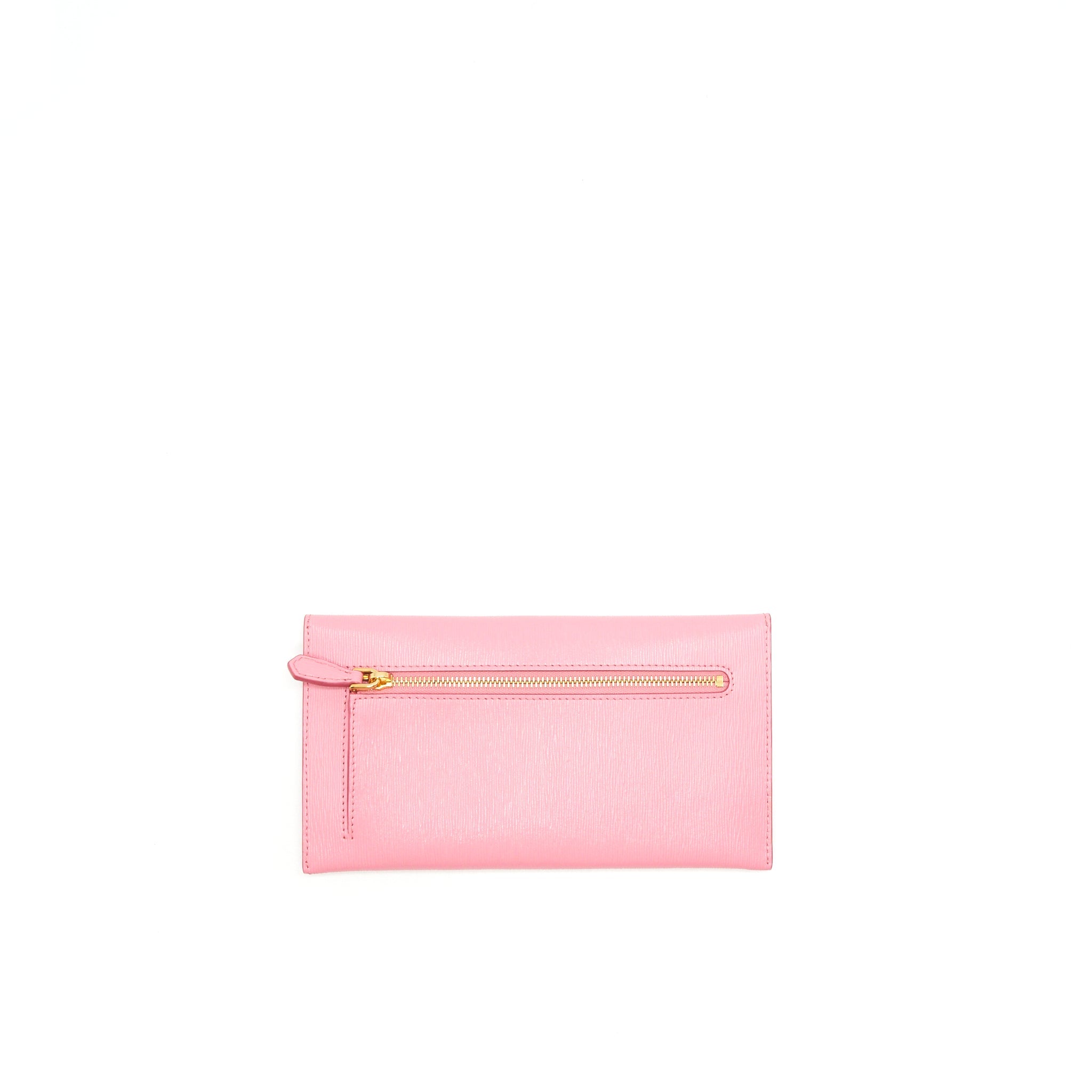 PRADA SAFFIANO ENVELOPE WALLET IN PINK GHW