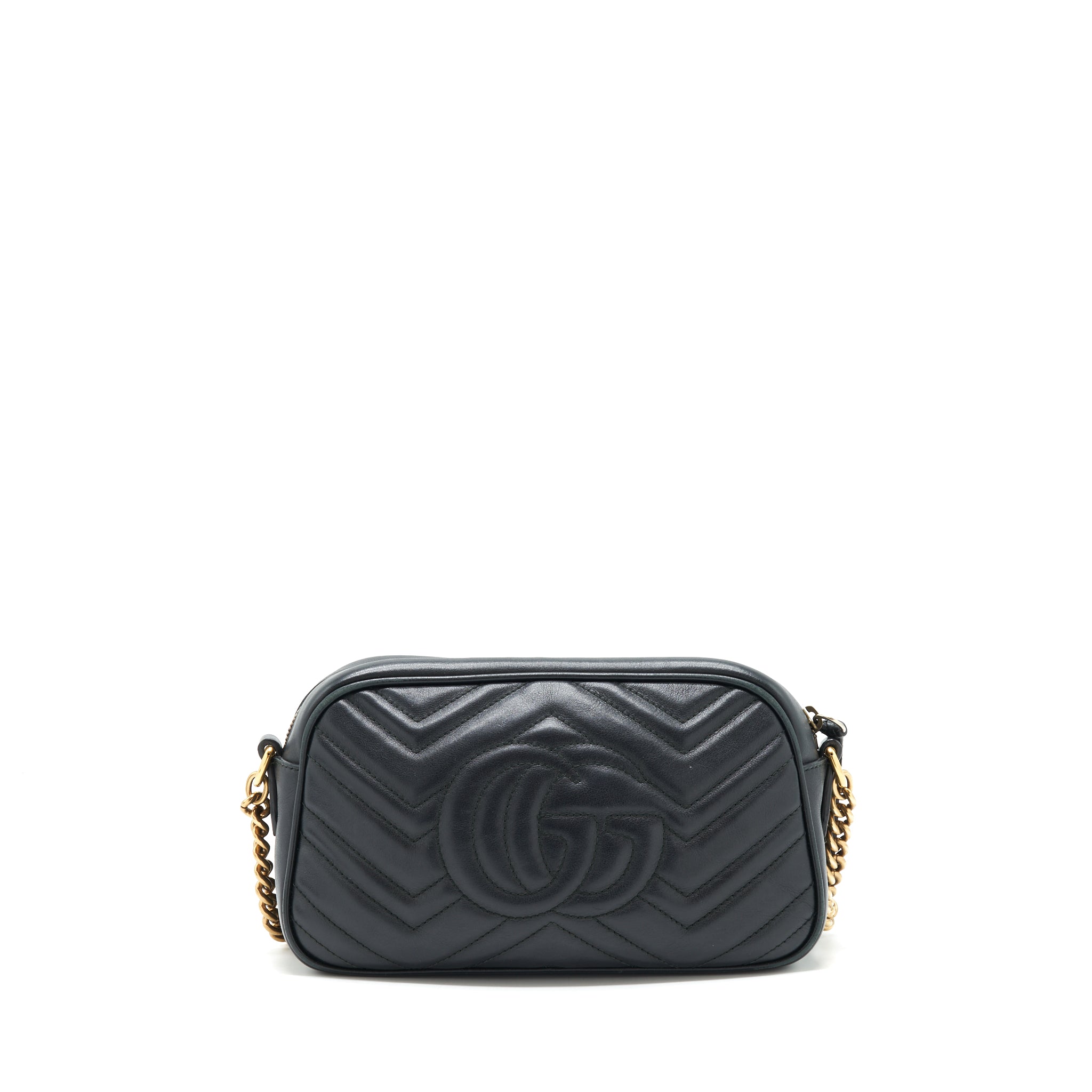 GUCCI MARMONT SMALL MATELASSE SHOULDER BAG BLACK GHW