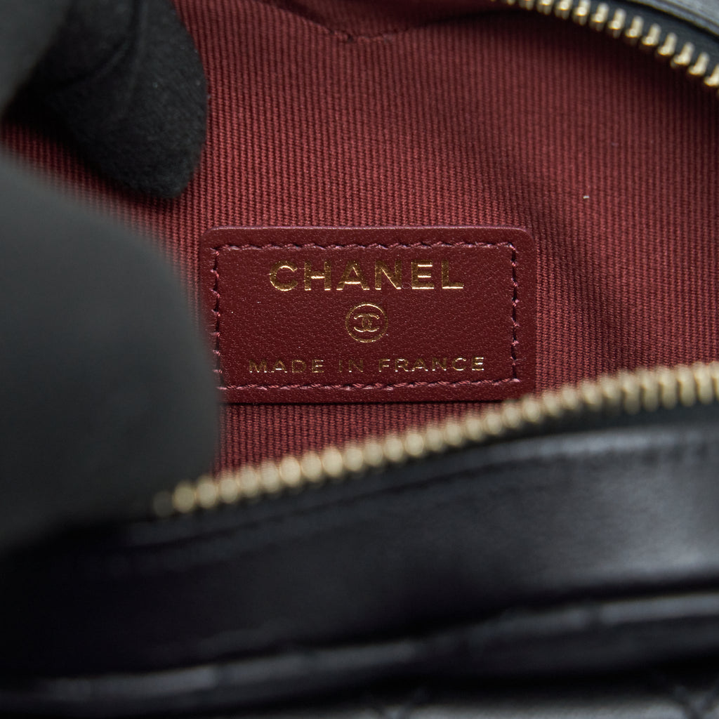 CHANEL 22S SMALL HEART BAG LAMBSKIN BLACK LGHW