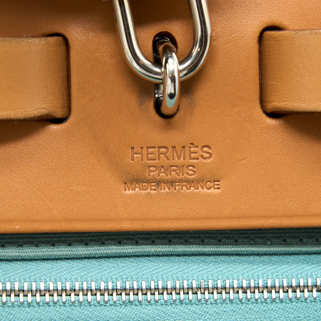 HERMES HERBAG 31 CANVAS LIGHT BLUE SHW