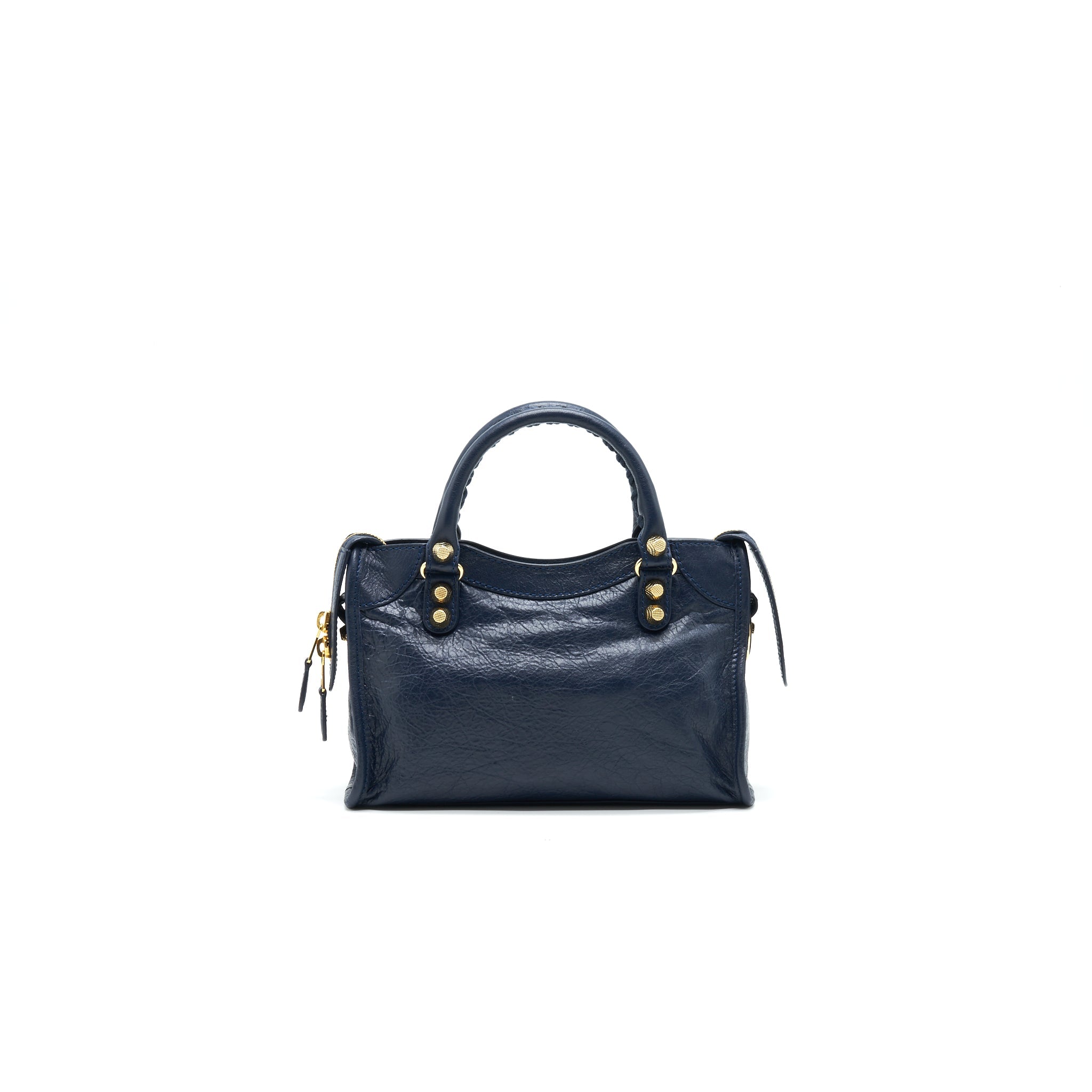 BALENCIAGA MINI GIANT CITY CROSSBODY BAG NAVY GHW