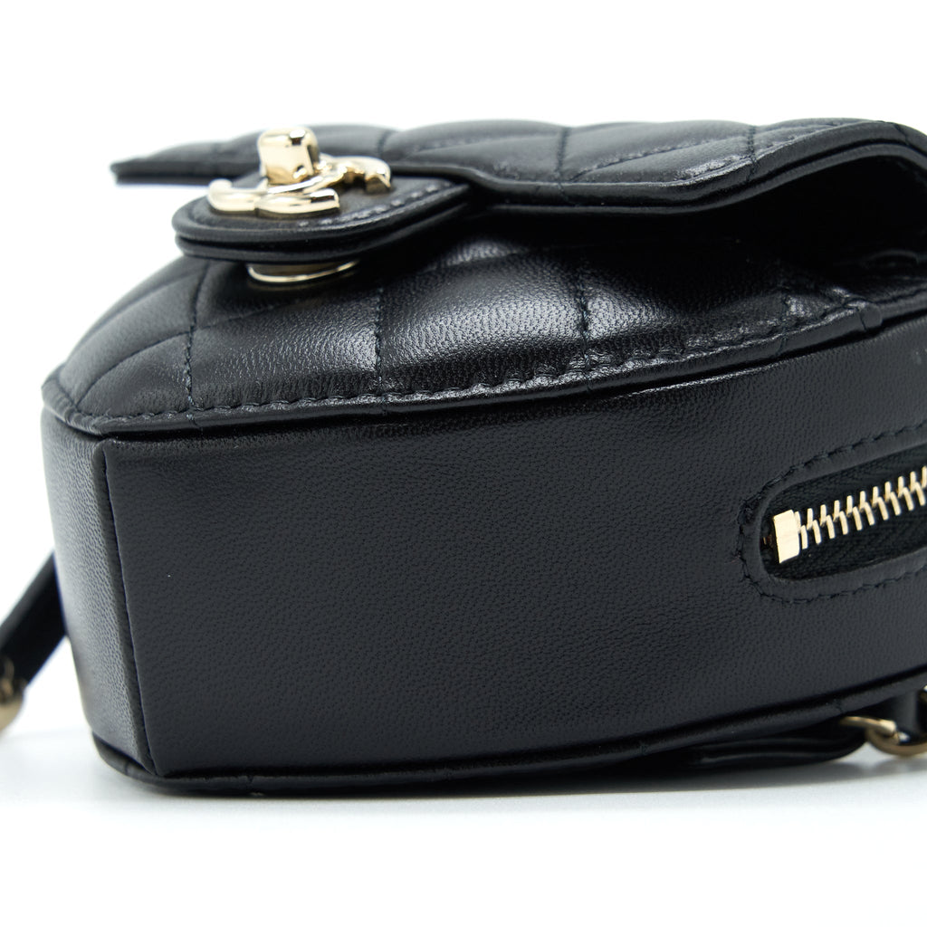 CHANEL 22S HEART BELT BAG LAMBSKIN BLACK LGHW
