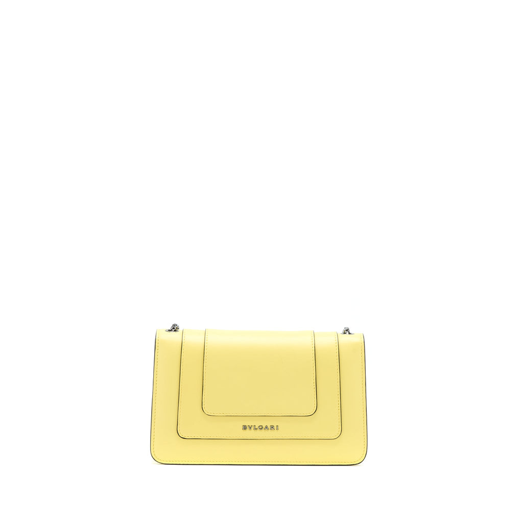 BVLGARI SERPENTI FOREVER CROSSBODY BAG CALFSKIN YELLOW WITH BLACK HARDWARE