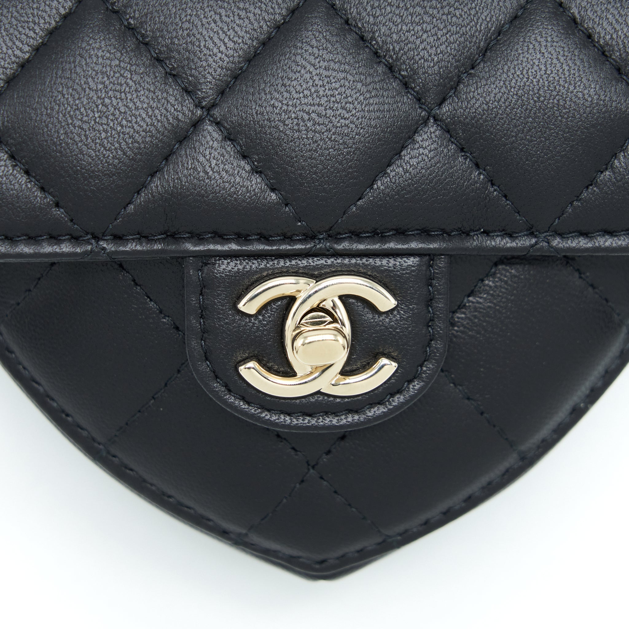 CHANEL 22S HEART BELT BAG LAMBSKIN BLACK LGHW
