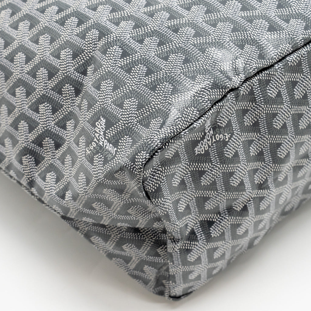GOYARD SAINT LOUIS PM TOTE GOYARDINE CANVAS / CALFSKIN GREY