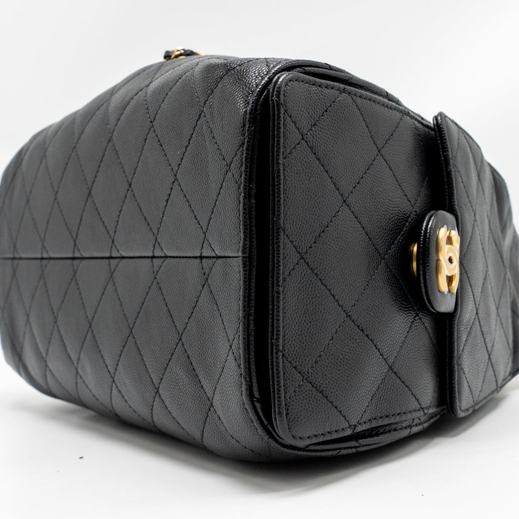 CHANEL SMALL 25 BAG CAVIAR BLACK GHW (MICROCHIP)