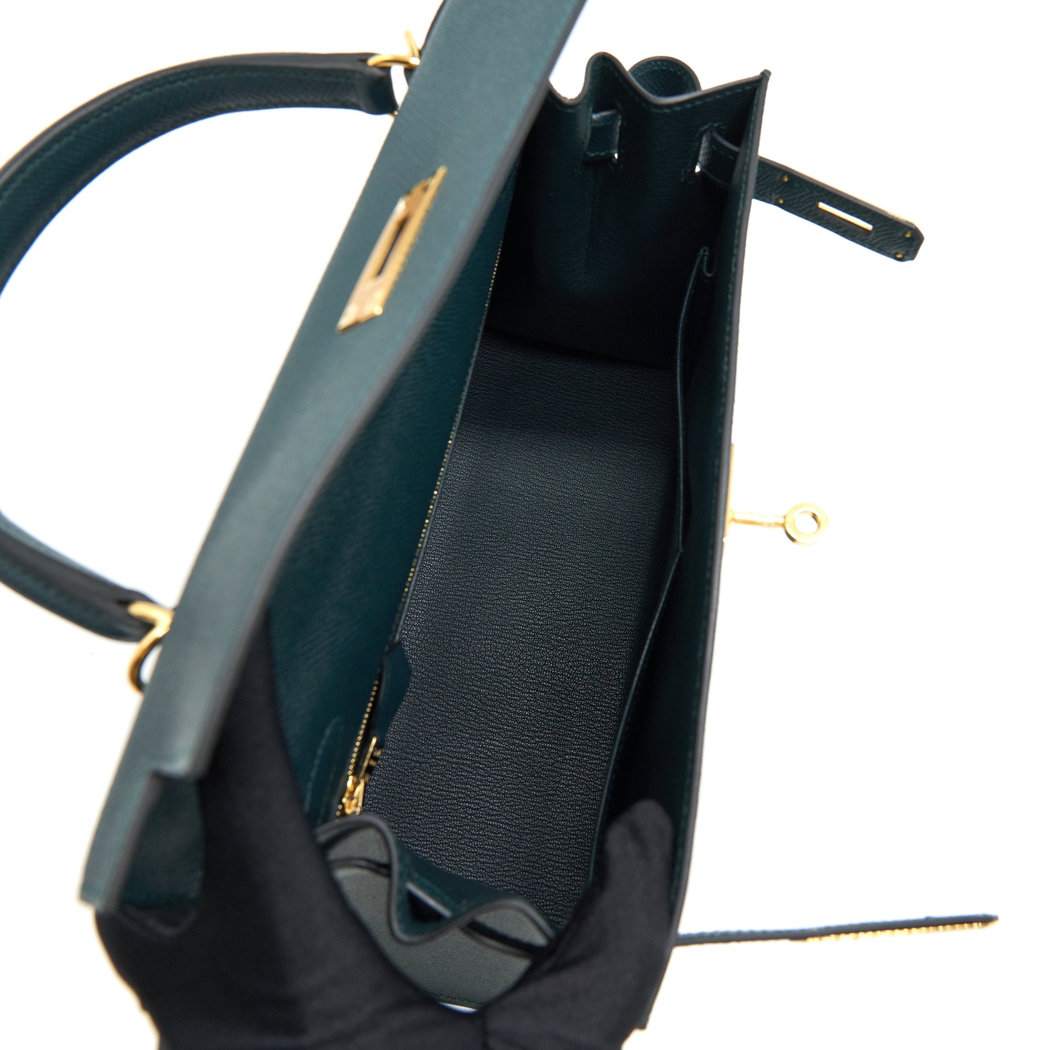 HERMES KELLY 28 SELLIER 6O VERT CYPRES GHW