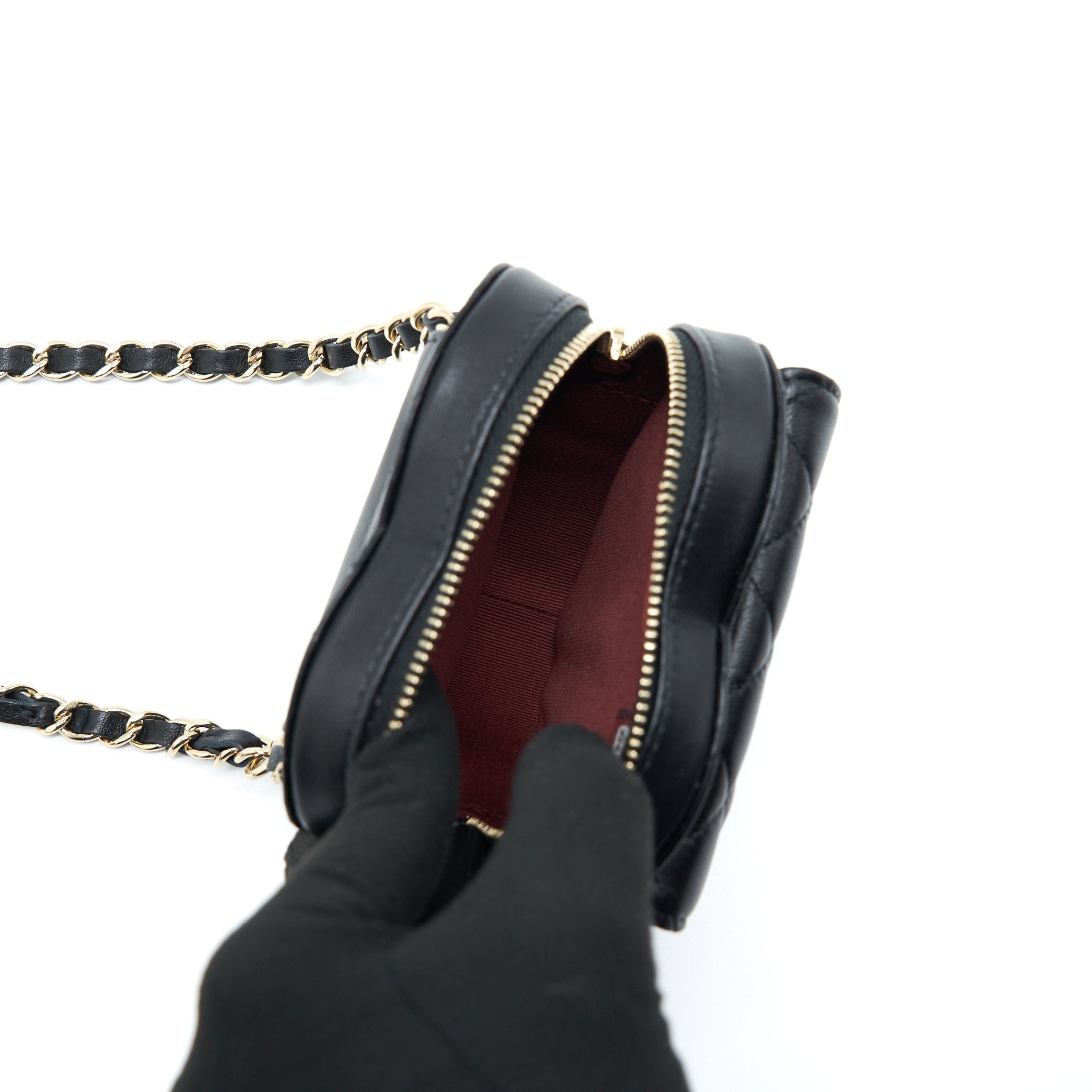 CHANEL 22S HEART BELT BAG LAMBSKIN BLACK LGHW