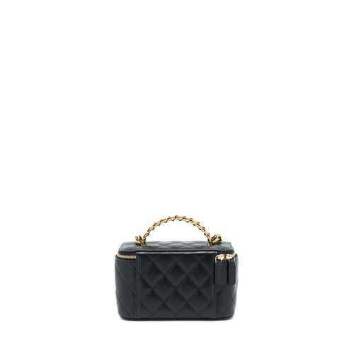 CHANEL 22S LETTER TOP HANDLE LONG VANITY CAVIAR BLACK GHW